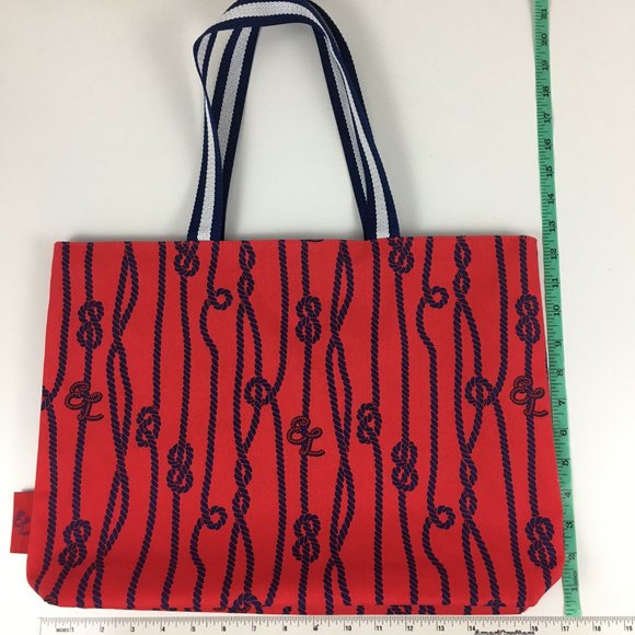 Estee Lauder Tote Bag Nautical Rope Knot Red White Blue - Picture 4 of 5